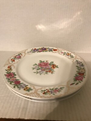 VINTAGE SET OF THREE 1924 ROSENTHAL THE DRESDEN DINNER  PLATES 10''