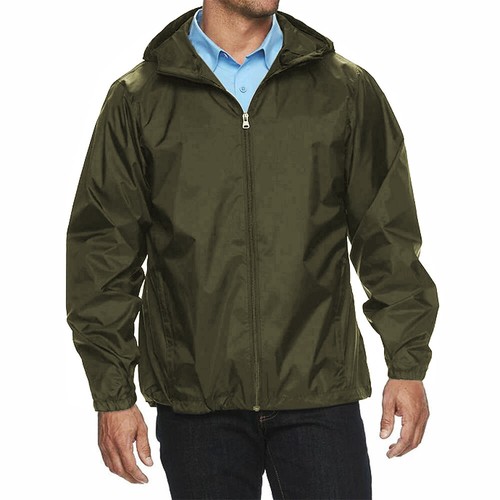 Men's Water Resistant Zip Up Hooded Lightweight Windbreaker Jacket - Picture 9 of 11