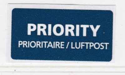 Luftpost Priority Mail Etikett auf Stück A20P39F2550