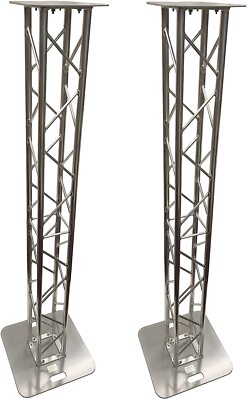 2 DJ Lighting 6.56 ft Bolted Aluminum 8''x8'' Truss Light Weight Dual Totem System