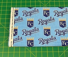 Kansas City Royals Fabric, HALF YARD, Baseball Team 100% Cotton Fabric-Washed