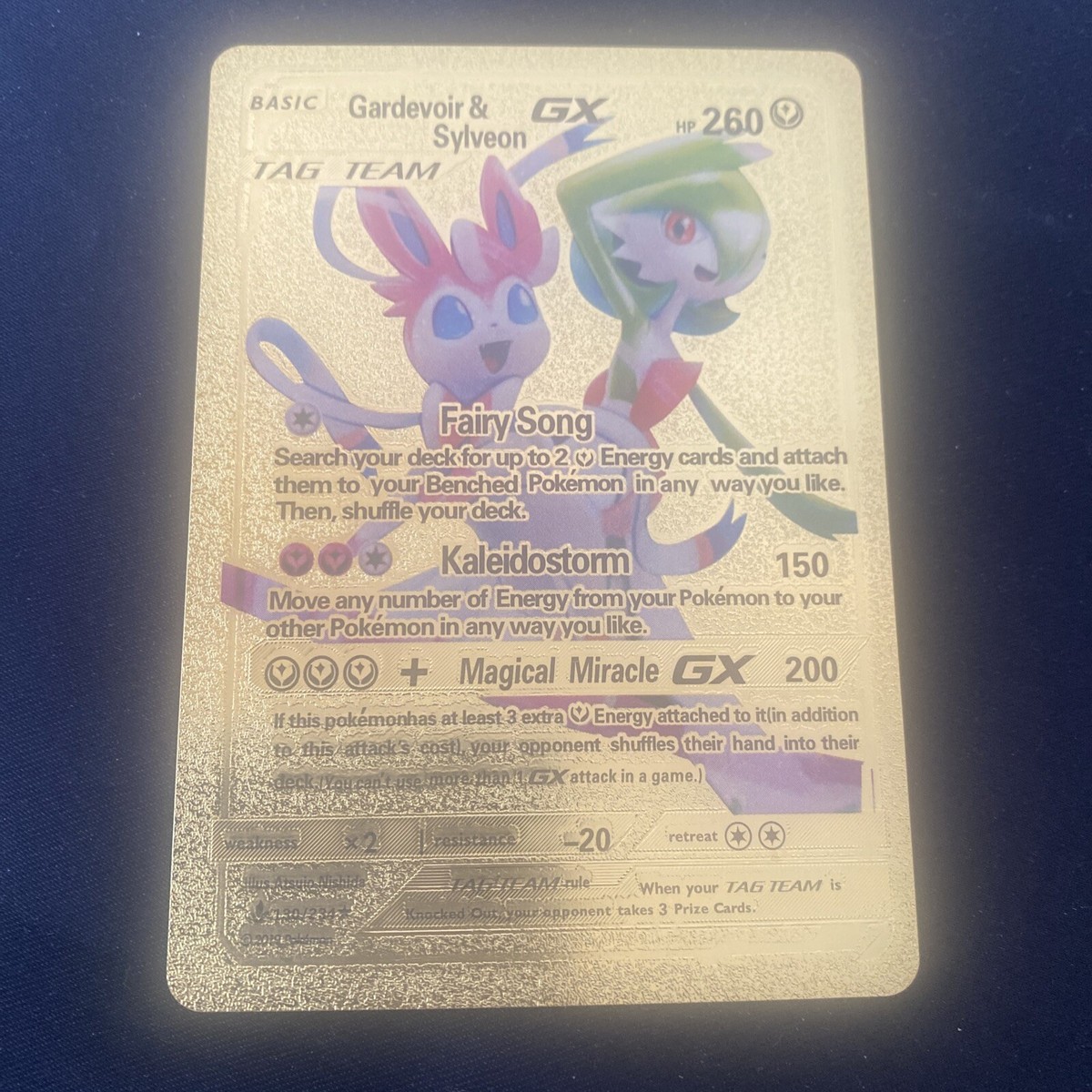 Gardevoir & Sylveon GX 130/234 TAG TEAM Pokemon Gold Foil Fan Art