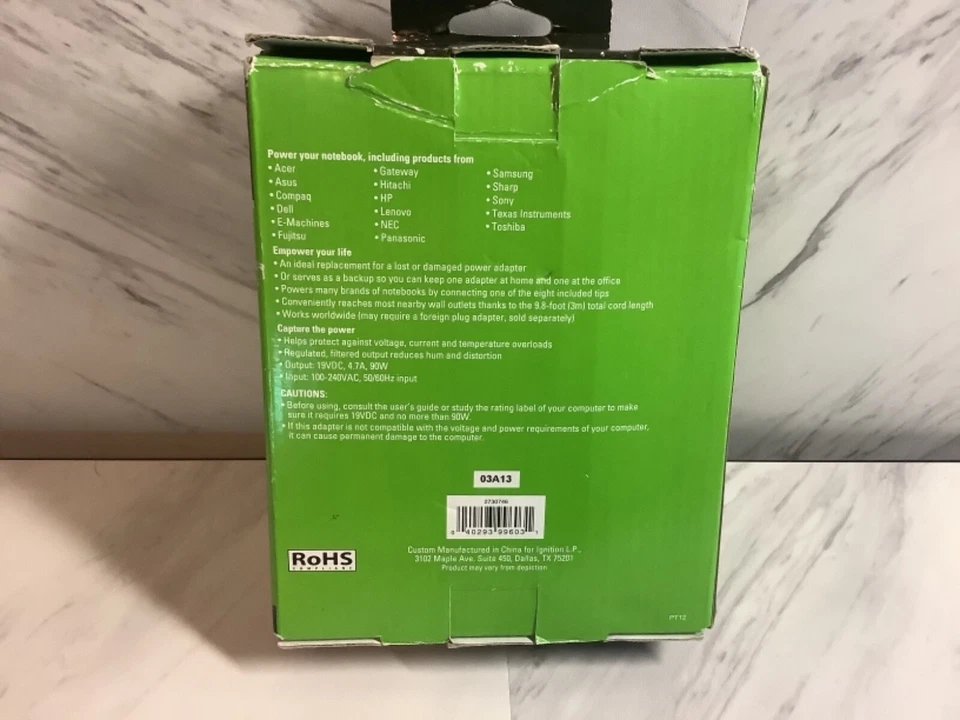 Fuente de alimentación de CA Enercell 19VDC 90W para portátiles 2730746. NUEVO Foto 3 de 4