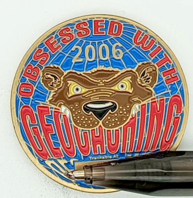 2006 OBSESSED WITH GEOCACHING GEOCOIN UNACTIVATED AND TRACEABLE
