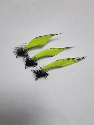 Forellen Fliegenköder THE BLACK & GREEN LEECH DEVER SPECIAL Tungsten Gold 4,mm 