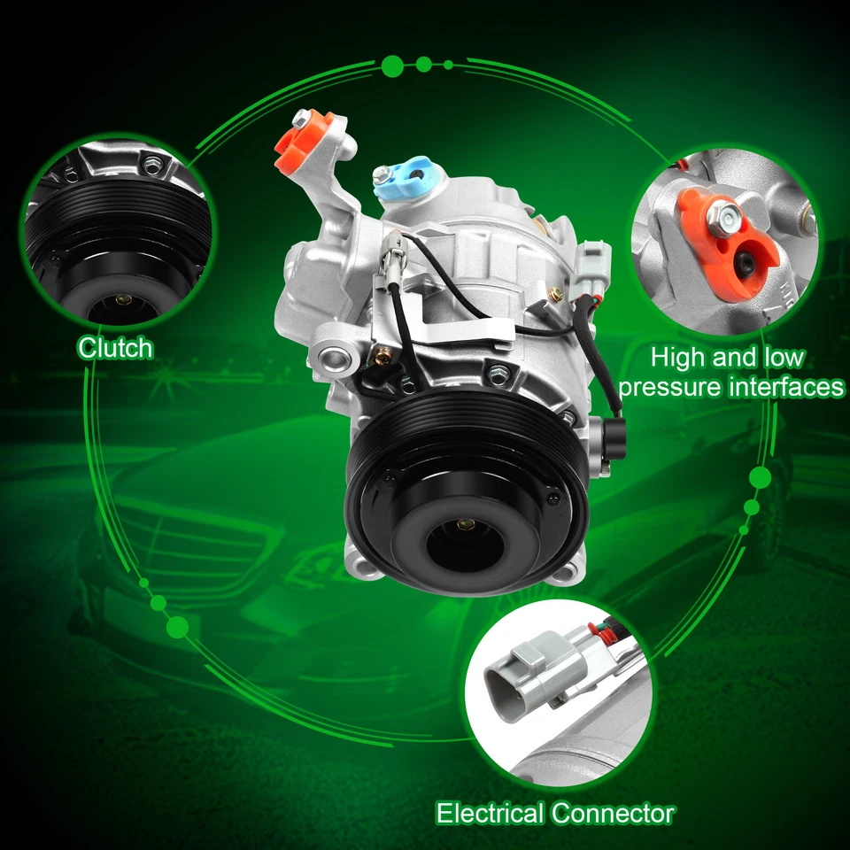 AC A/C Compressor and Clutch For 2001 2002 2003 2004 2005 Lexus GS300 IS300 3.0L - Image 3 of 4