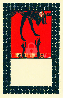 Wiener Werkstatte Postcard 18 Urban Janke, Till Eulenspiegel 1907 COPY