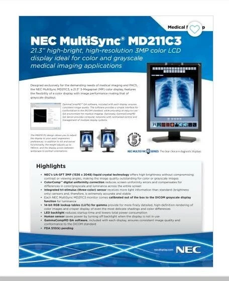 NEC LCD monitor model MD211C3 - Image 2 of 4