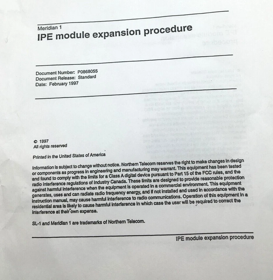 Nortel Meridian IPE Module Expansion NOR-NT1R89BA New Free Shipping - Image 3 of 4