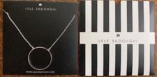 Lele Sadoughi Silver Circle Necklace Brand New in Packaging