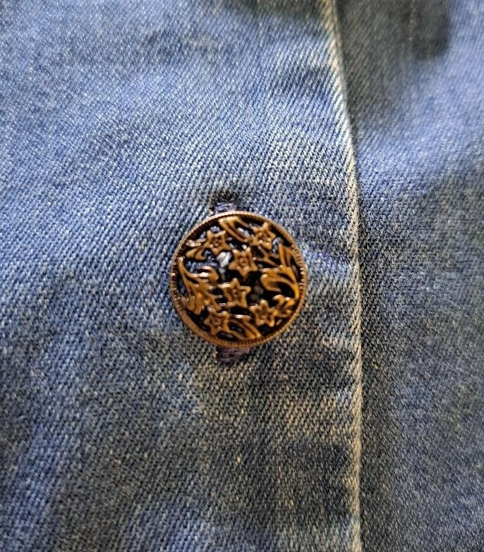 Maxi Vestido Denim Laura Ashley Sin Mangas Cuello Abotonado, Talla 12 Foto 4 de 4