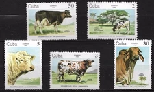 sCUBA Sc# 2729-2733 CATTLE BREEDING cow bull agriculture  CPL SET of 5  1984 MNH