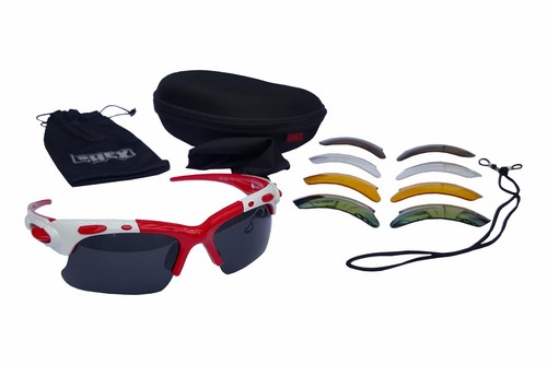 CHEX Europa Mens Sportsglasses Sunglasses 5 Interchangeable Lenses Hard Case - Picture 13 of 25