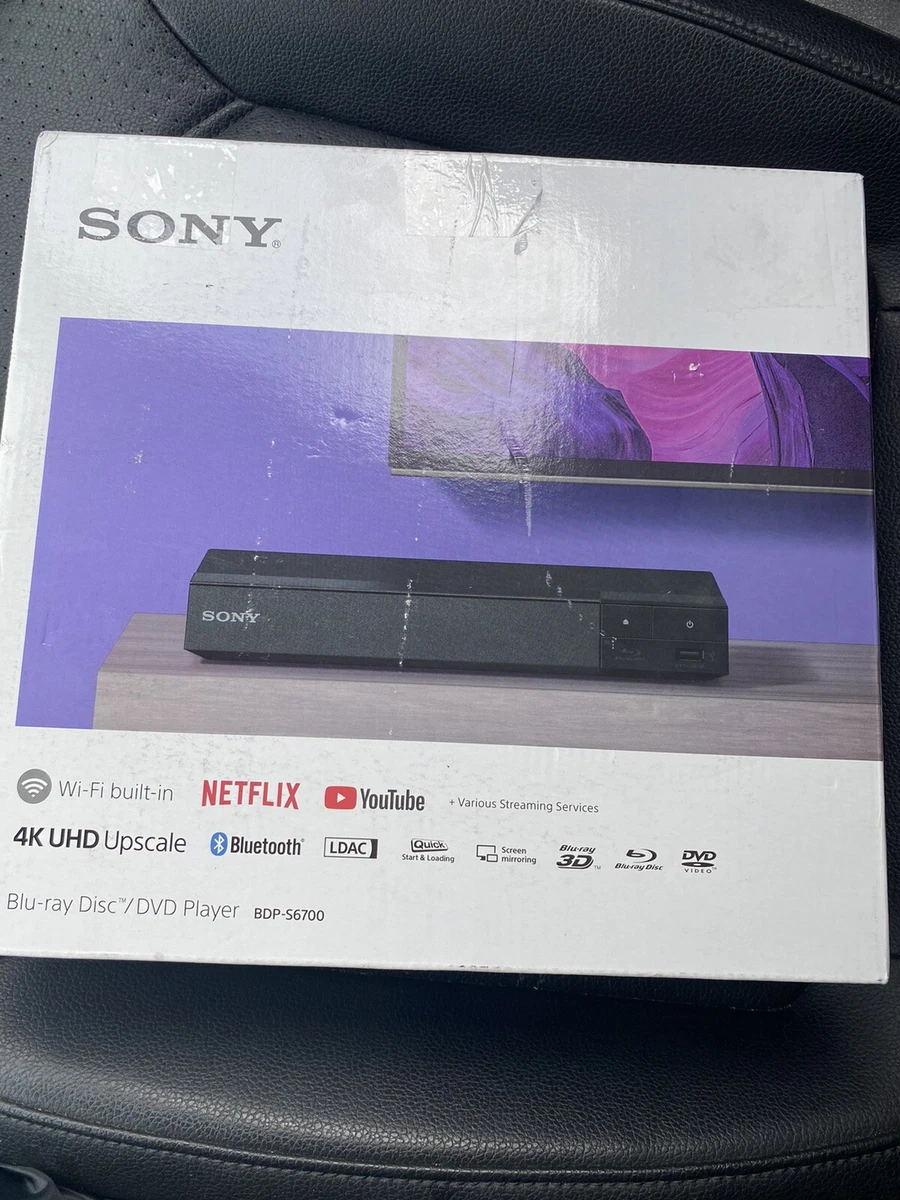 SONY BDP6700 DVD, Blu-Ray Player 4K Upscale Bluetooth WiFi Streaming