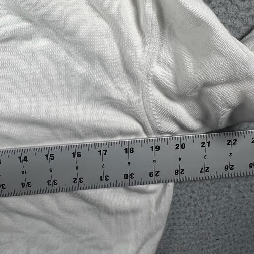 Talbots Sweater Womens Medium White Henley Cotton Business Casual Ladies - Picture 7 of 10