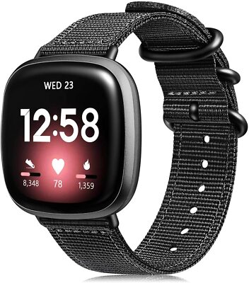Ouwegaga Cinturino In Nylon Per Fitbit Versa 3 E Sense 1/2 - Tessuto Traspirante, Due Taglie