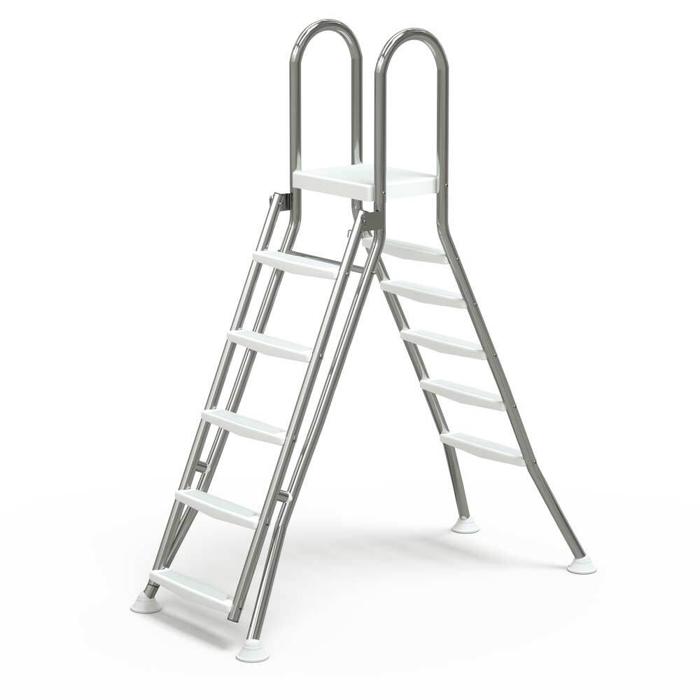 Escalera alta de seguridad para piscina IDEAL plegable V2A 1,50 m