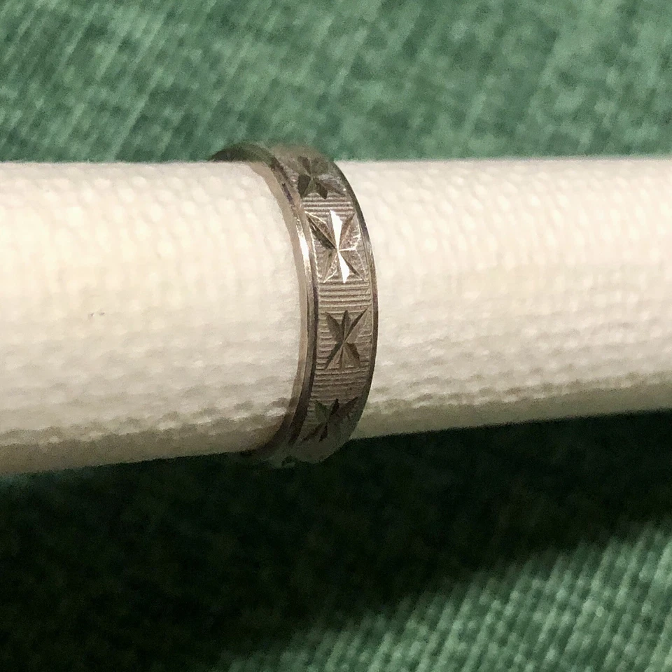 Fedina Diamantata, Anello in Argento 925 Vintage Mis. 10/ 50 mm Donna Unisex - Immagine 2 di 4