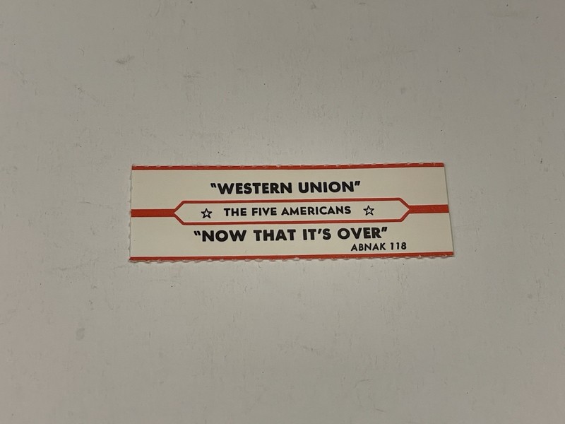 Jukebox Title Strip Five Americans Western Union Now That It’s Over