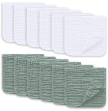 Ease Cubs Muslin Burp Cloths Large 100 Cotton 12 Pack 20x10