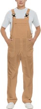 Work Idea Men's Lightweight Jumpsuit Bib Overalls w/ Pockets - Khaki Brown - 2XL