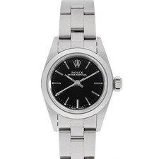 ROLEX Oyster perpetual 67180 black bar U Number second hand Women