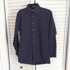 Calvin Klein Shirt, Size L, Classic Buttondown, Long Sleeve, Cotton, Dark Blue