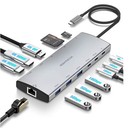 RSHTECH 12-in-1 USB-C Hub Dock with Dual HDMI+ DP