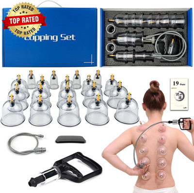 Cupping Set, 19 Cups Cupping Kit for Massage Therapy, Cupping Therapy Set with P
