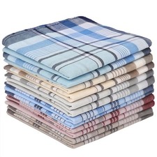 12 Pack Men's Handkerchiefs 100 Cotton - 6 Colors, nearly 16x16 Inch 40x40c...
