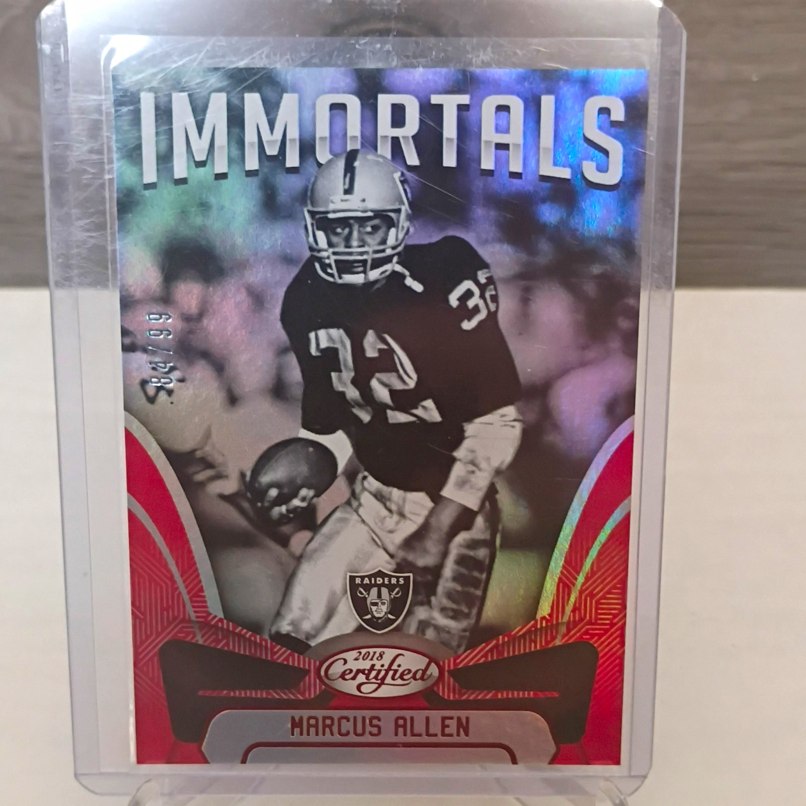 Panini Certified 2018 Marcus Allen Immortals Mirror Red #135 Raiders /99 NFL