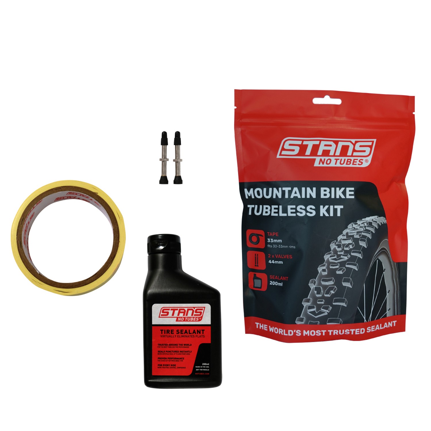 Stan's Tubeless Kit Mountain 21mm pour jante de VTT avec fond de jante adhésif