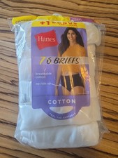 HANES Brief Panties Value Pack Size 6 38-39  Hip Cotton 7 Pairs NEW