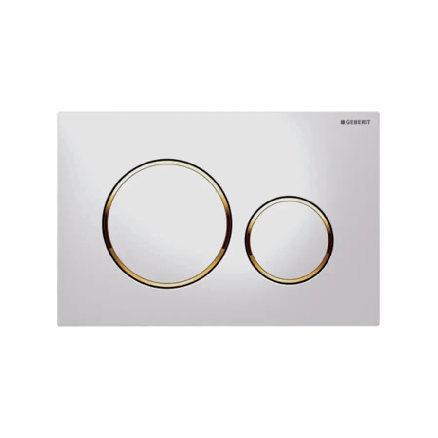 Sigma20KK Geberit flush plate White plate, Gold trim