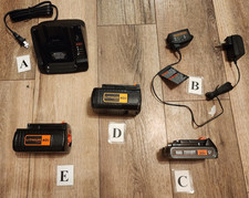 black+decker 20v or 40v drill batteries or chargers (L)