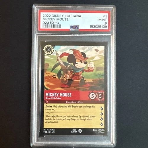2022 Disney Lorcana D23 Expo Promo Mickey Mouse Brave Little Tailor PSA 9