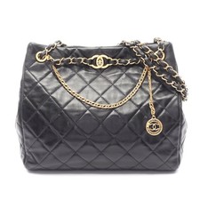 Chanel Lambskin Matelasse Tote Bag Women Black One Size