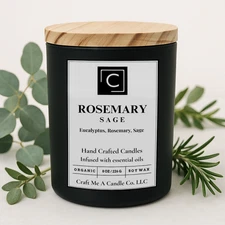 Rosemary Sage Scented Candle – Eucalyptus, Rosemary, Sage