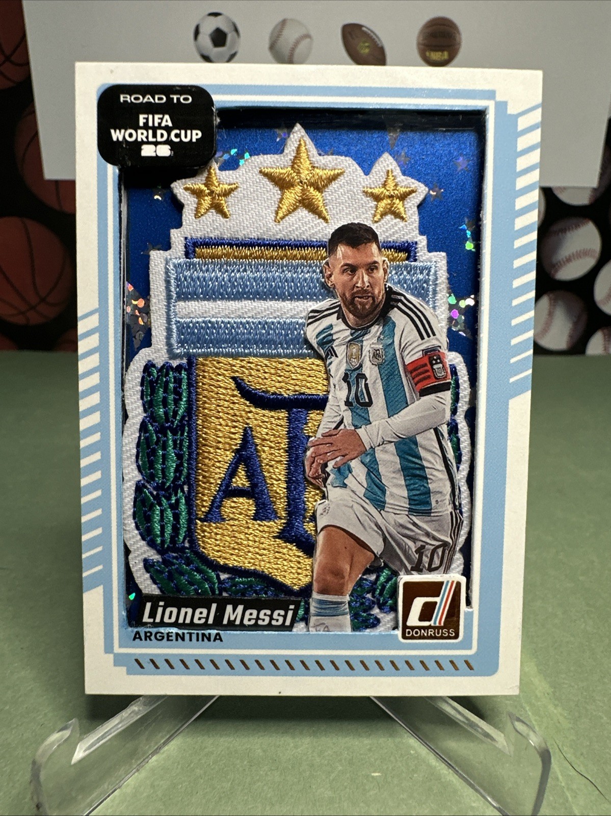 Lionel Messi Argentina Patch Jersey Art Custom Made Shadow Box By  SanMor Cards
