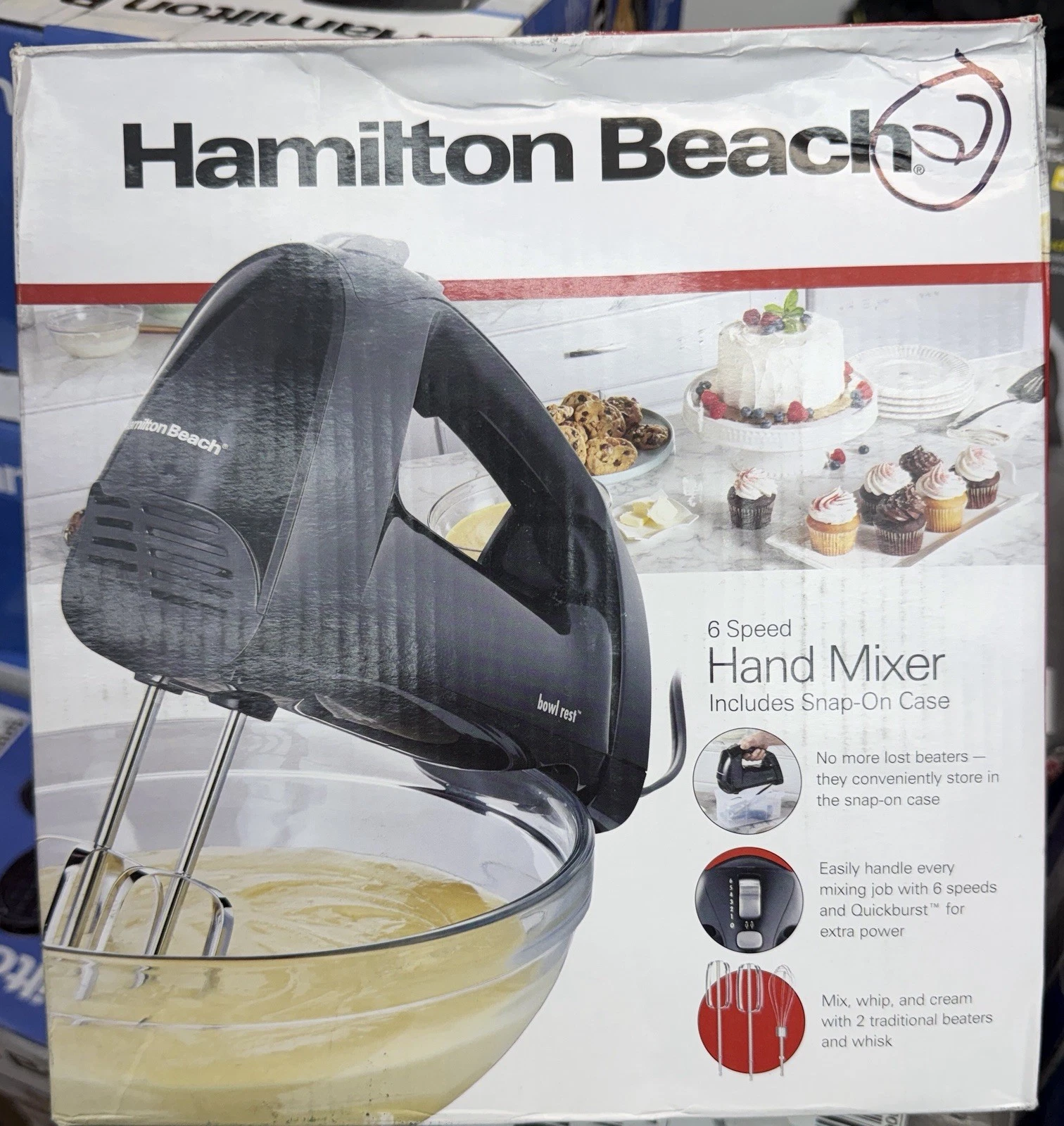 Hamilton Beach 62690FG 6-Speed Electric Hand Mixer Black Snap-On Case New Sealed
Opens in a new wind