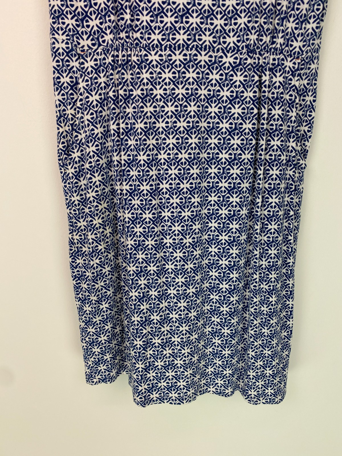 White Stuff BlueGeometric Pattern Casual Knee Len… - image 6