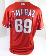 Philadelphia Phillies Jose Taveras #69 Game Used Red Jersey 48 DP43705