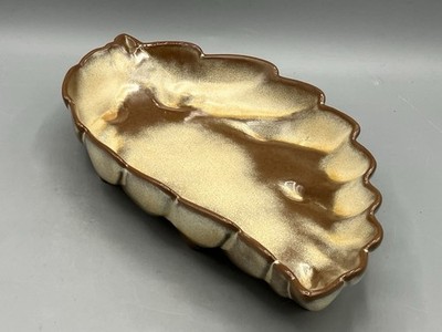 Frankoma Pottery Plainsman Desert Gold Large Leaf Dish #226 - Vintage