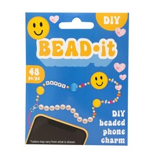 Bead It DIY Phone Charm Kit-Smiley Face, 48 Pieces