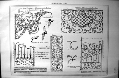 Altes Schmiedeeisenwerk Kensington Museum Dakin Architektur 1906 gebaut 20.