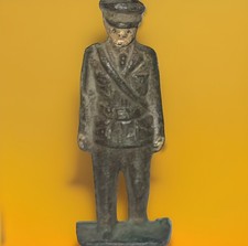 Antique Grey Iron Cast Metal Military Officer 1920s