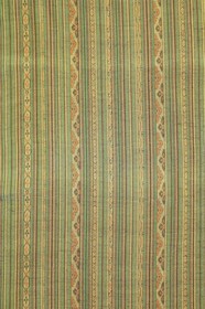 f-593  vintage tsumugi silk kimono fabric - woven stripe - 14.5" x 61"