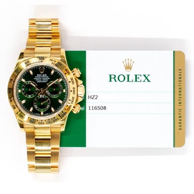 2017 Rolex Cosmograph Daytona, 116508, Yellow Gold, 40mm, Bright Green ''John ...