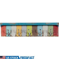 Rustic Multi Color Wall Mount Textured Wood Iron Decor Home Accent Design New