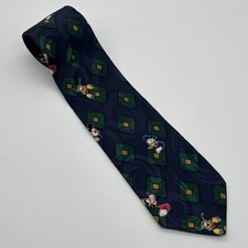 Mickey Inc. Disney 100 Silk Neck Tie Mickey Mouse Donald Duck Goofy 52" X 4"